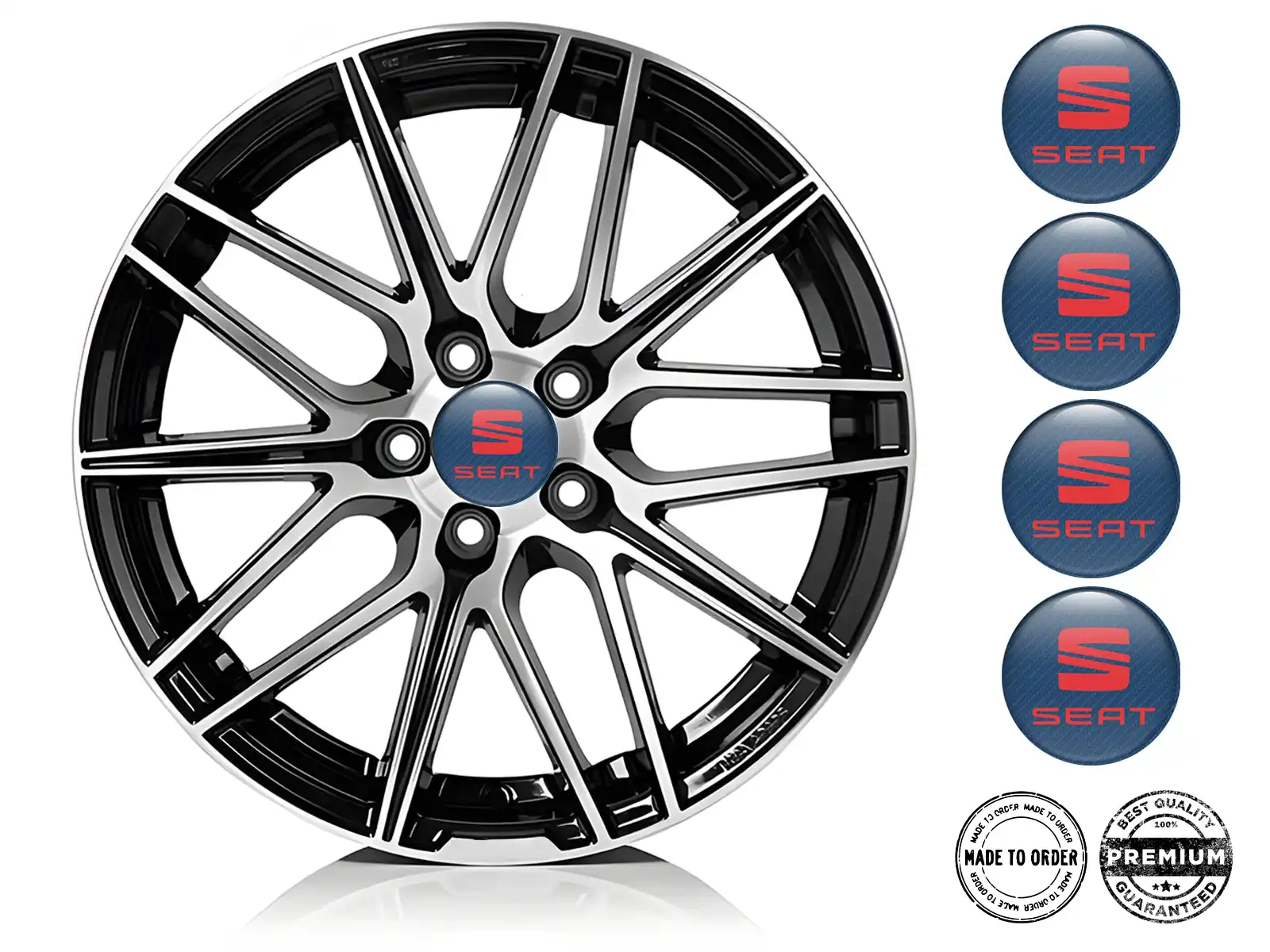Seat Harzgewölbte Aufkleber Rennsport-Felgenlogos